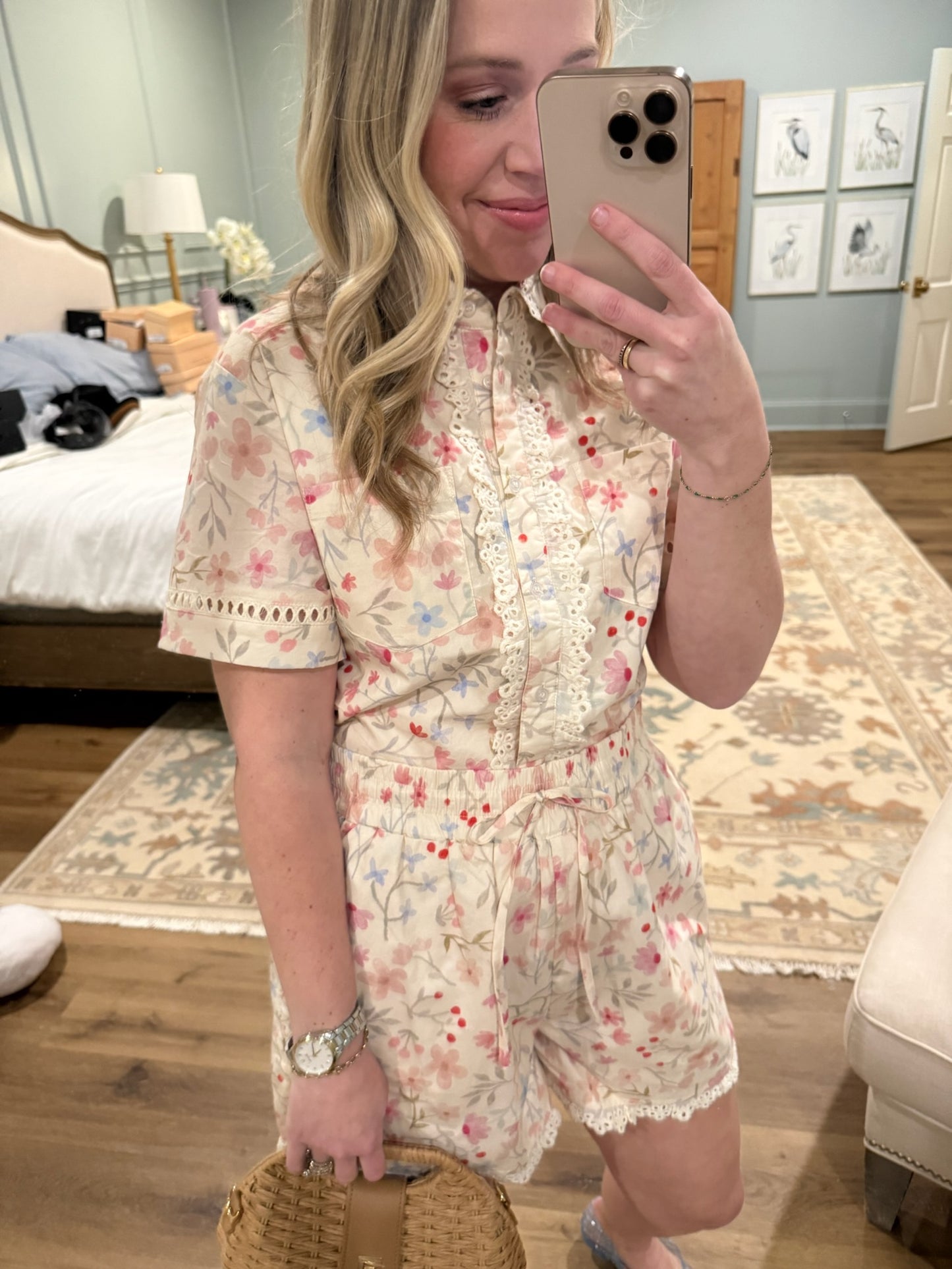 Jacinda Scallop Trim Floral Short