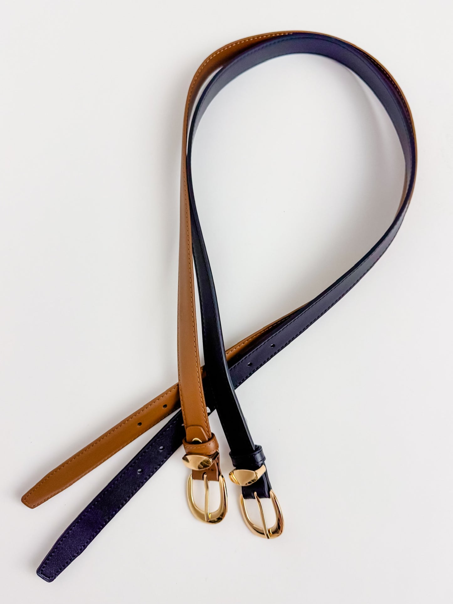 Metallic Crescent Buckle Belt