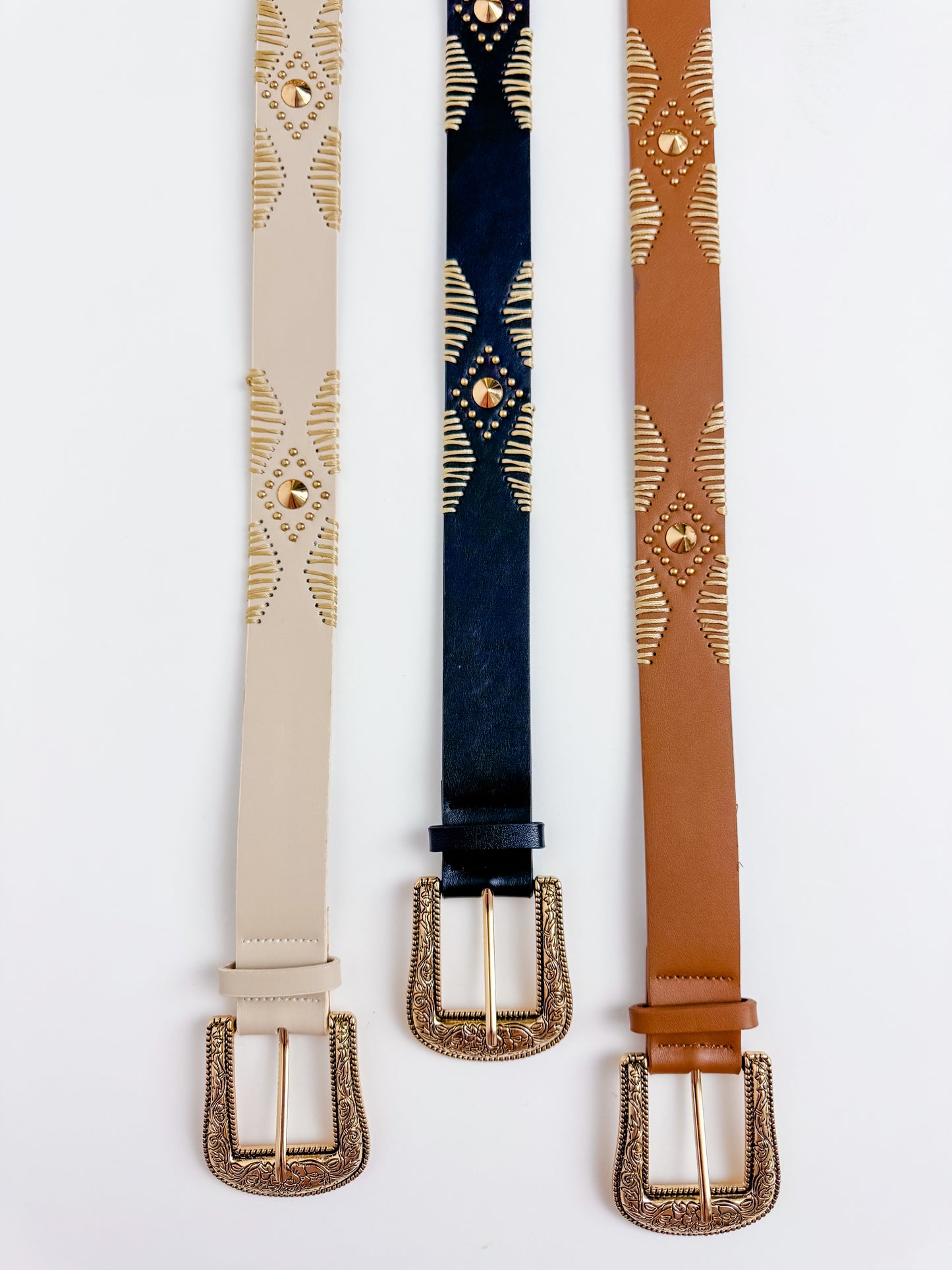 Western Floral Etched Belt