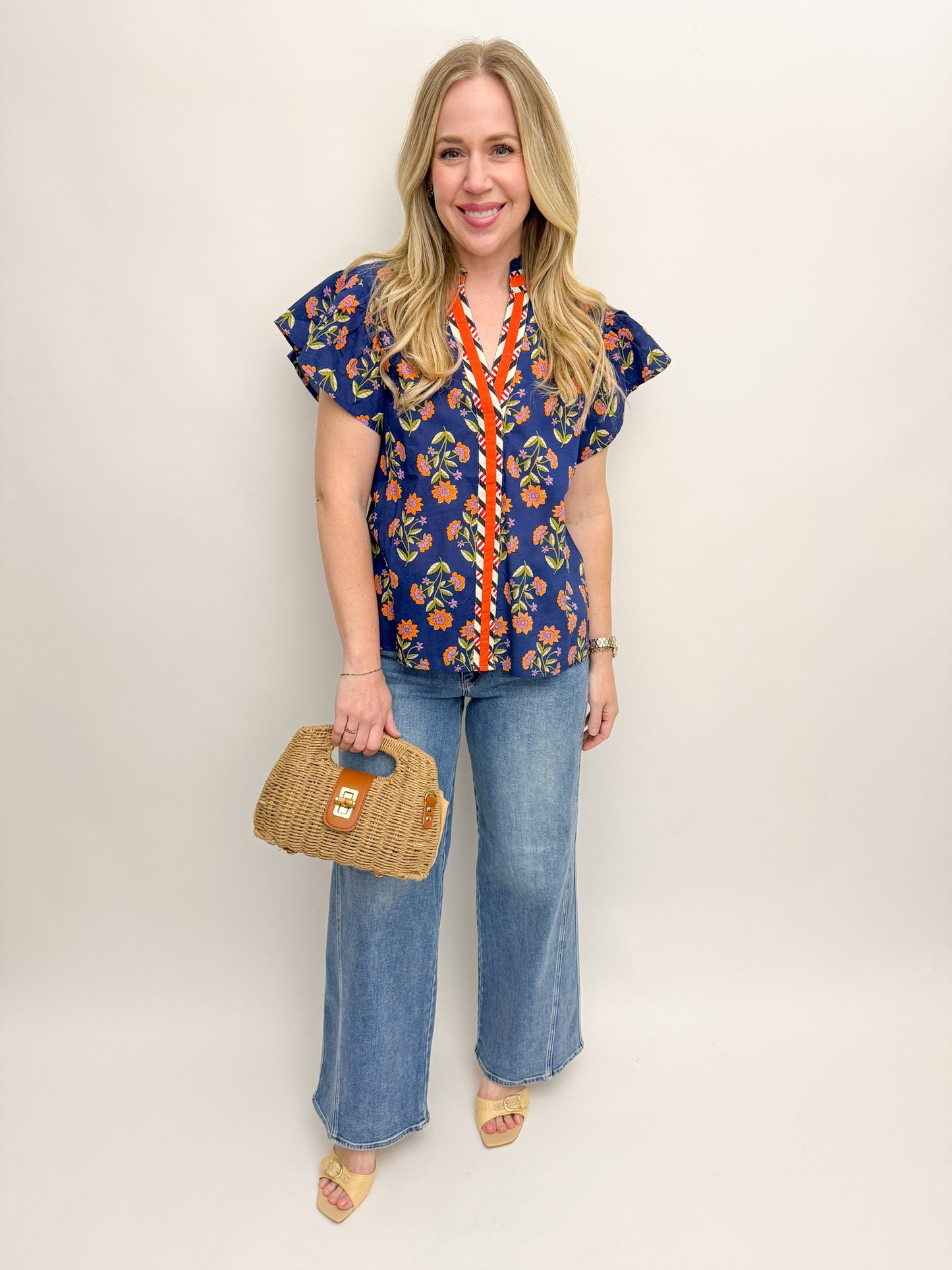 Zinnia Flutter Sleeve Blouse