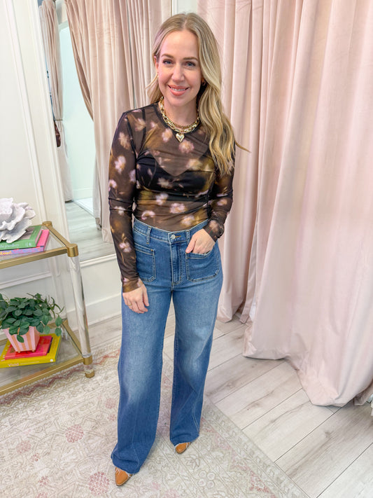 Lilianna LS Mesh Top