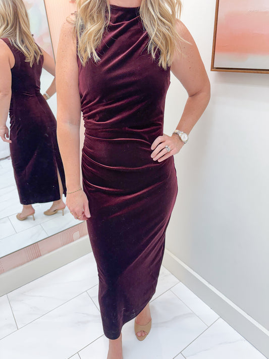 Mo Velvet Midi Dress