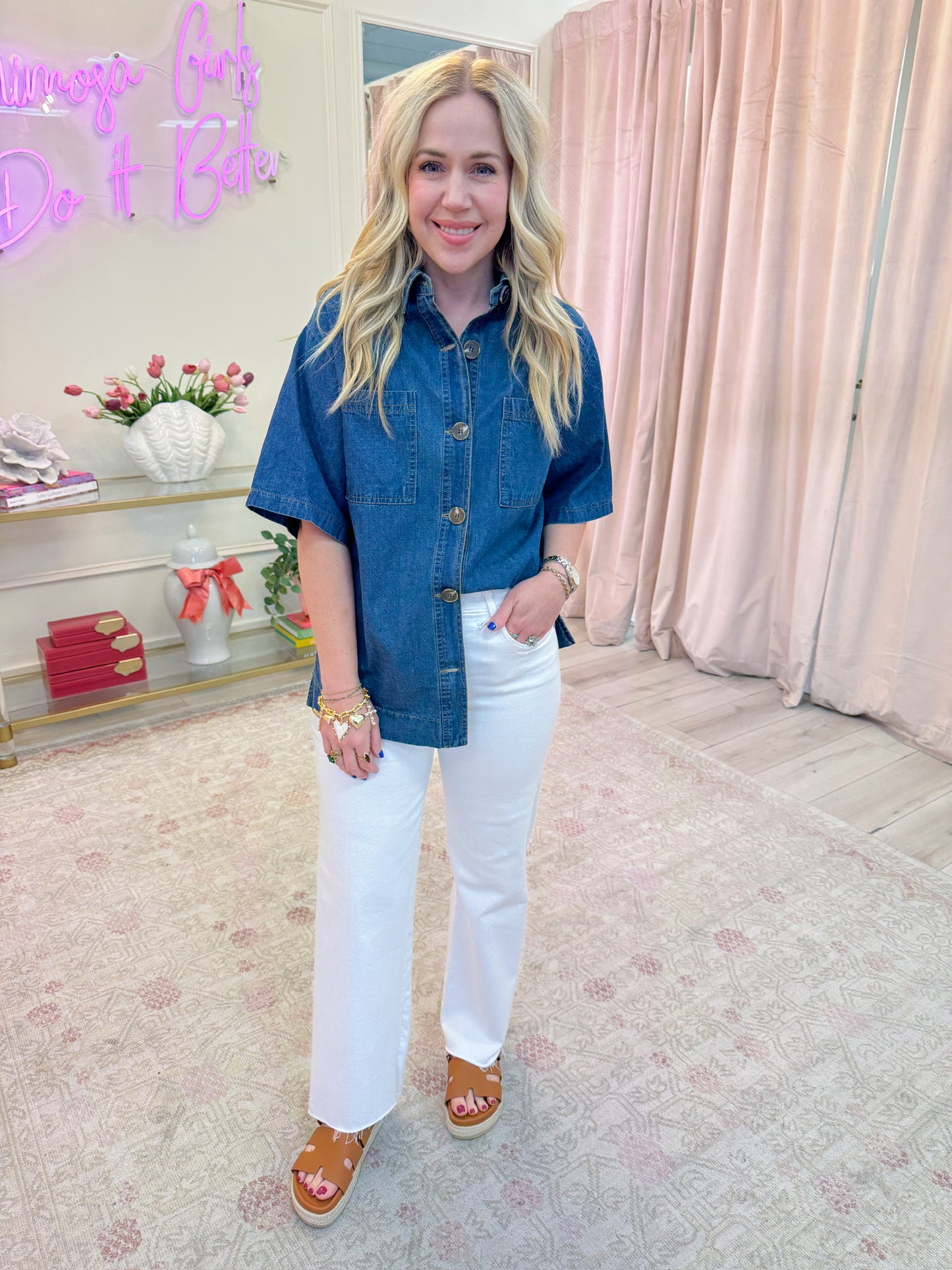 Avery Denim Button Up
