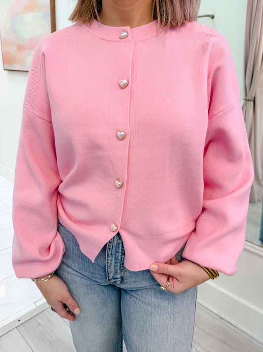 Amore Heart Button Cardigan