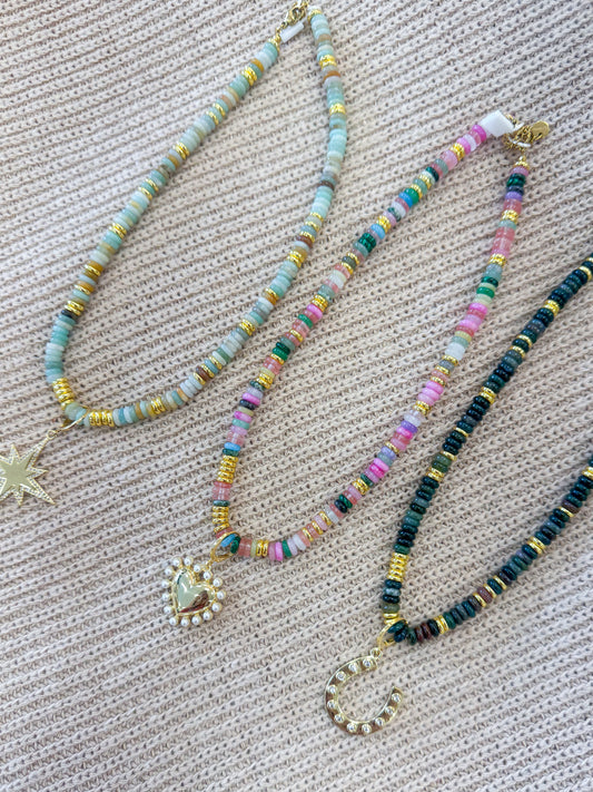 Cleo Beaded Charm Necklace