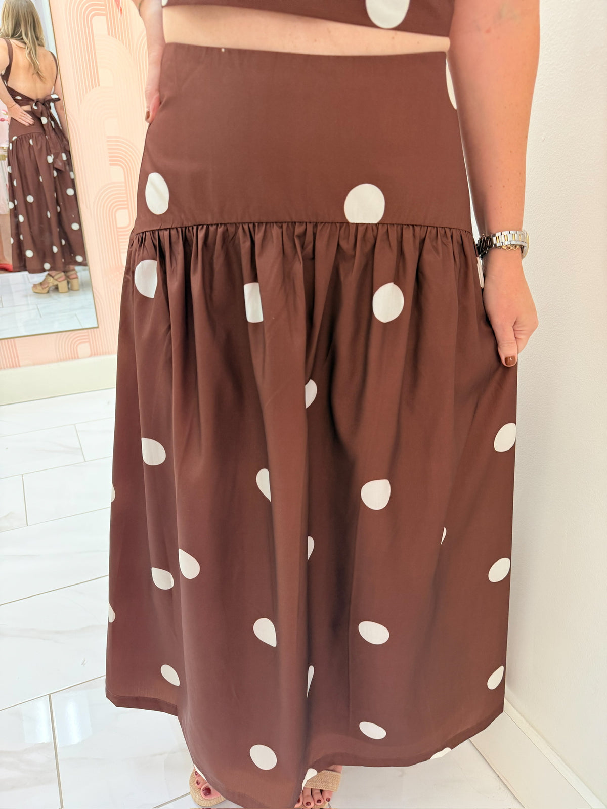 Mocha Mod Polka Dot Skirt