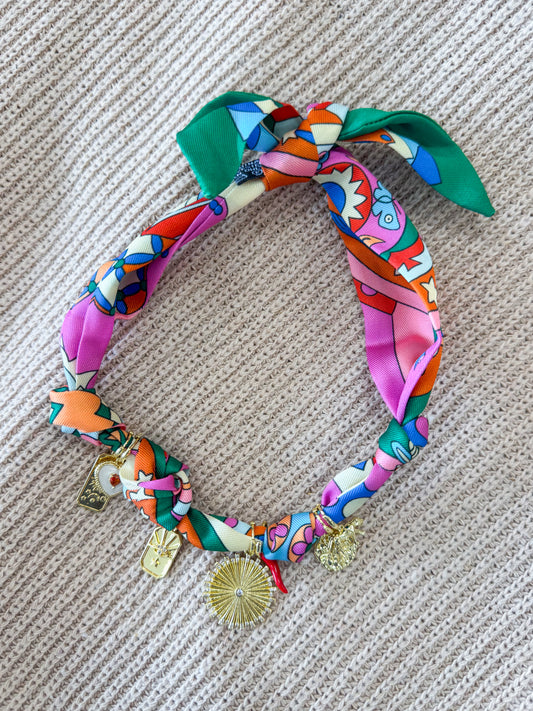 Liza Multi Charm Scarf Necklace