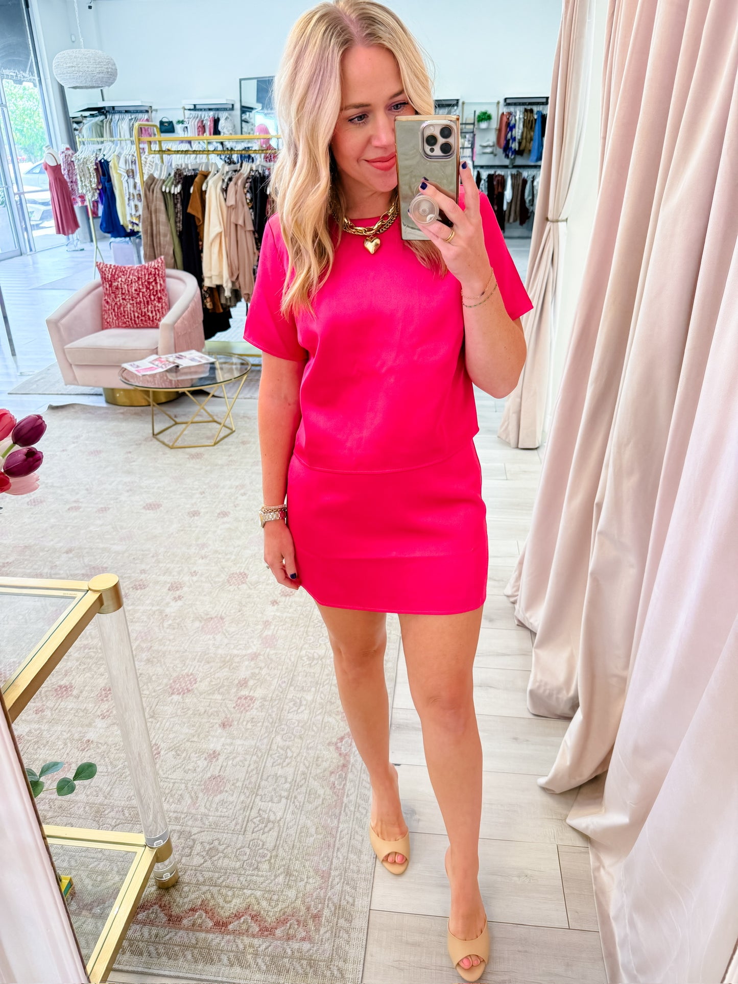 Gemma Satin Mini Skirt