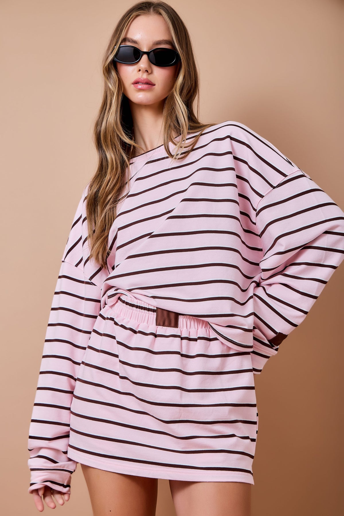 Striped Terry Sweat Shorts