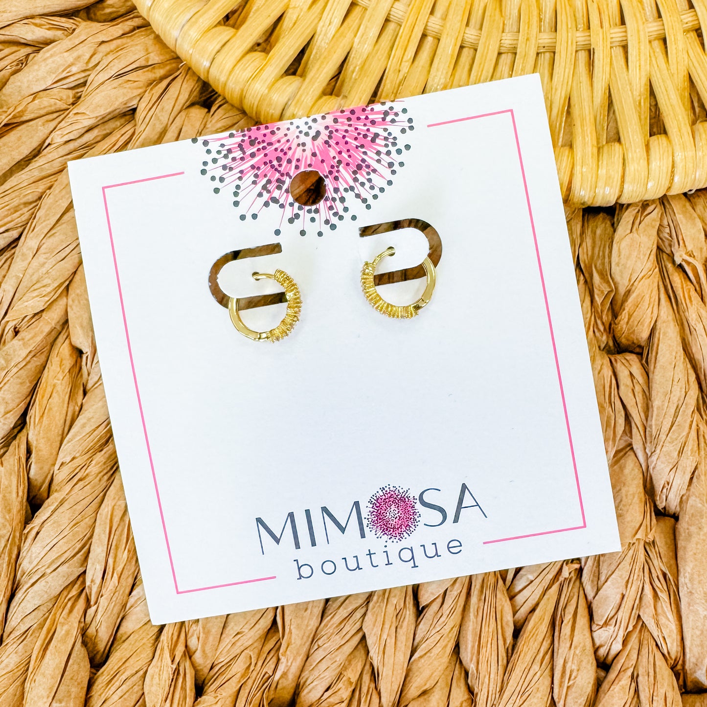 Dainty CZ Pave Hoop Earrings