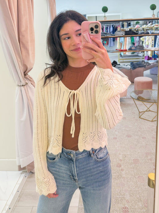 Chamomile Front Tie Cardigan