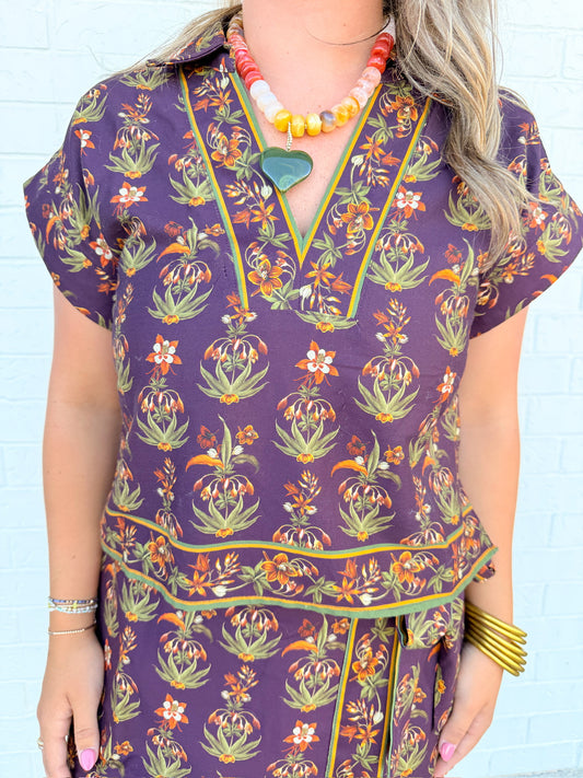 Autumn Garden Print Blouse