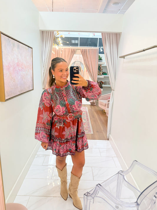 Fall Peony Mini Dress