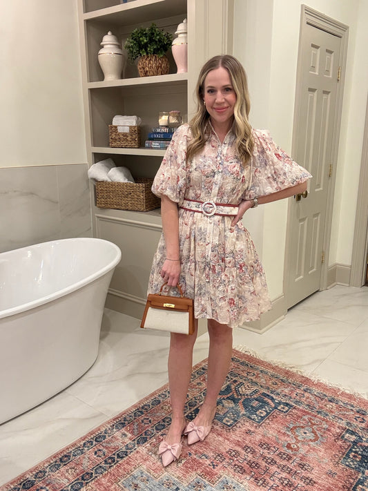Mary Floral Belted Dress