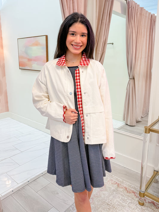 Teacup Gingham Barn Jacket