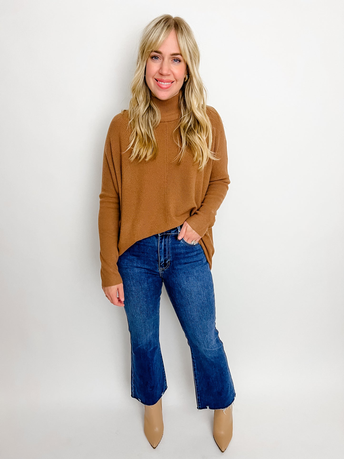 JBD High Rise Crop Flare w/ Distressed Hem