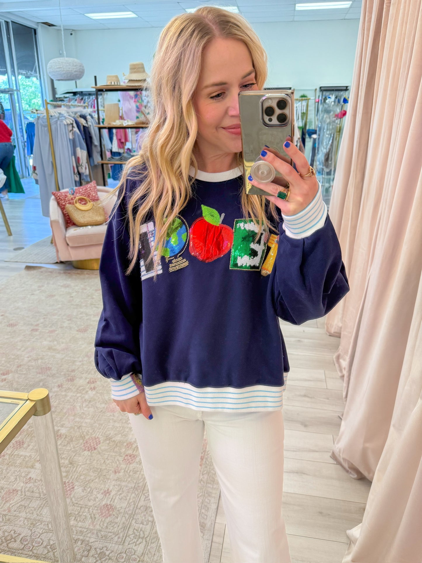 Sequin Teach Sweatshirt