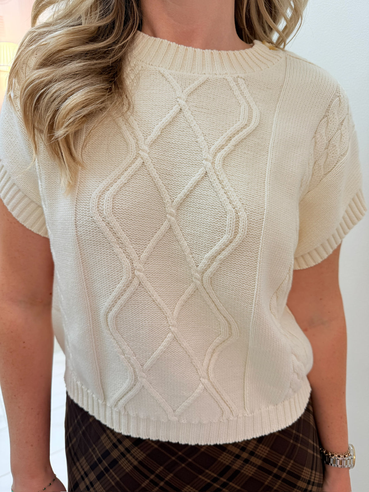 Typewriter Button Detail Sweater