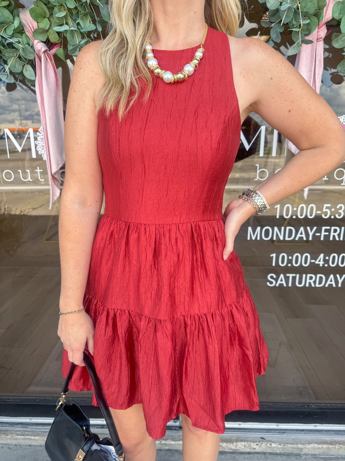 Tonya Tiered Mini Halter Dress