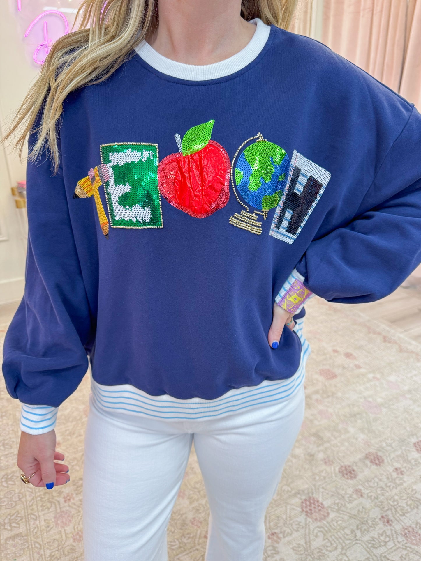 Sequin Teach Sweatshirt