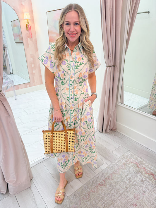 Savannah Blooms Midi Dress