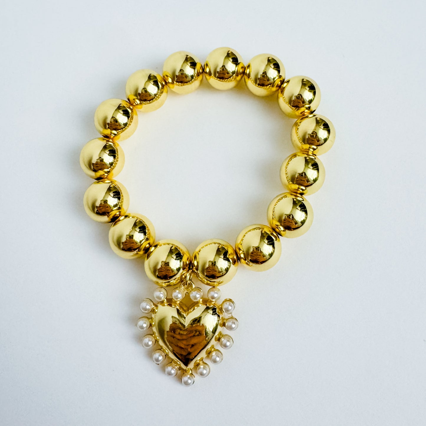 Gina Pearl Heart Bracelet