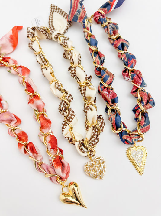 Carson Chain Woven Scarf Necklace