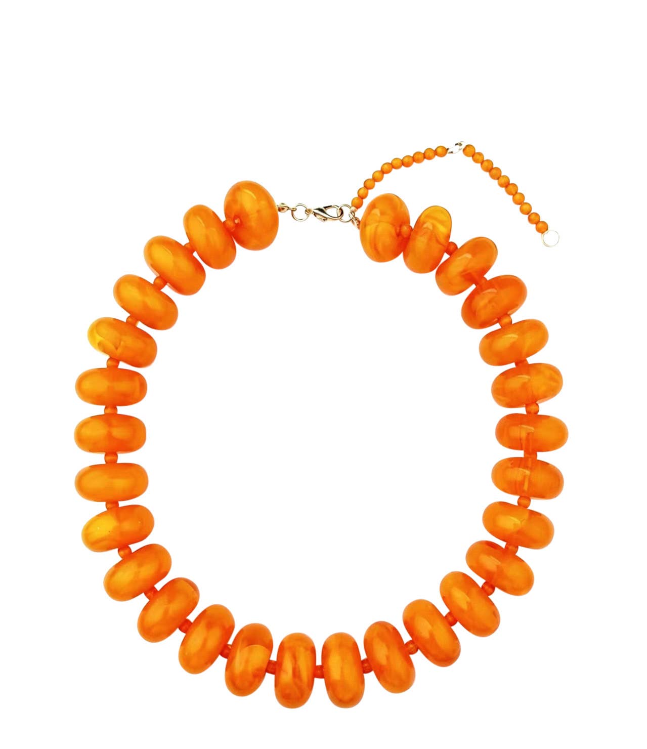 Bailey Chunky Beaded Necklace-Orange