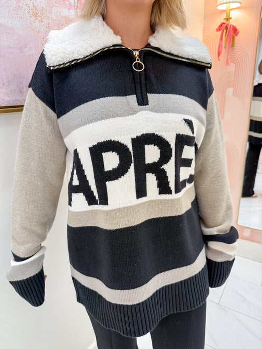 Weston Half Zip Pullover Apres Stripe Knit