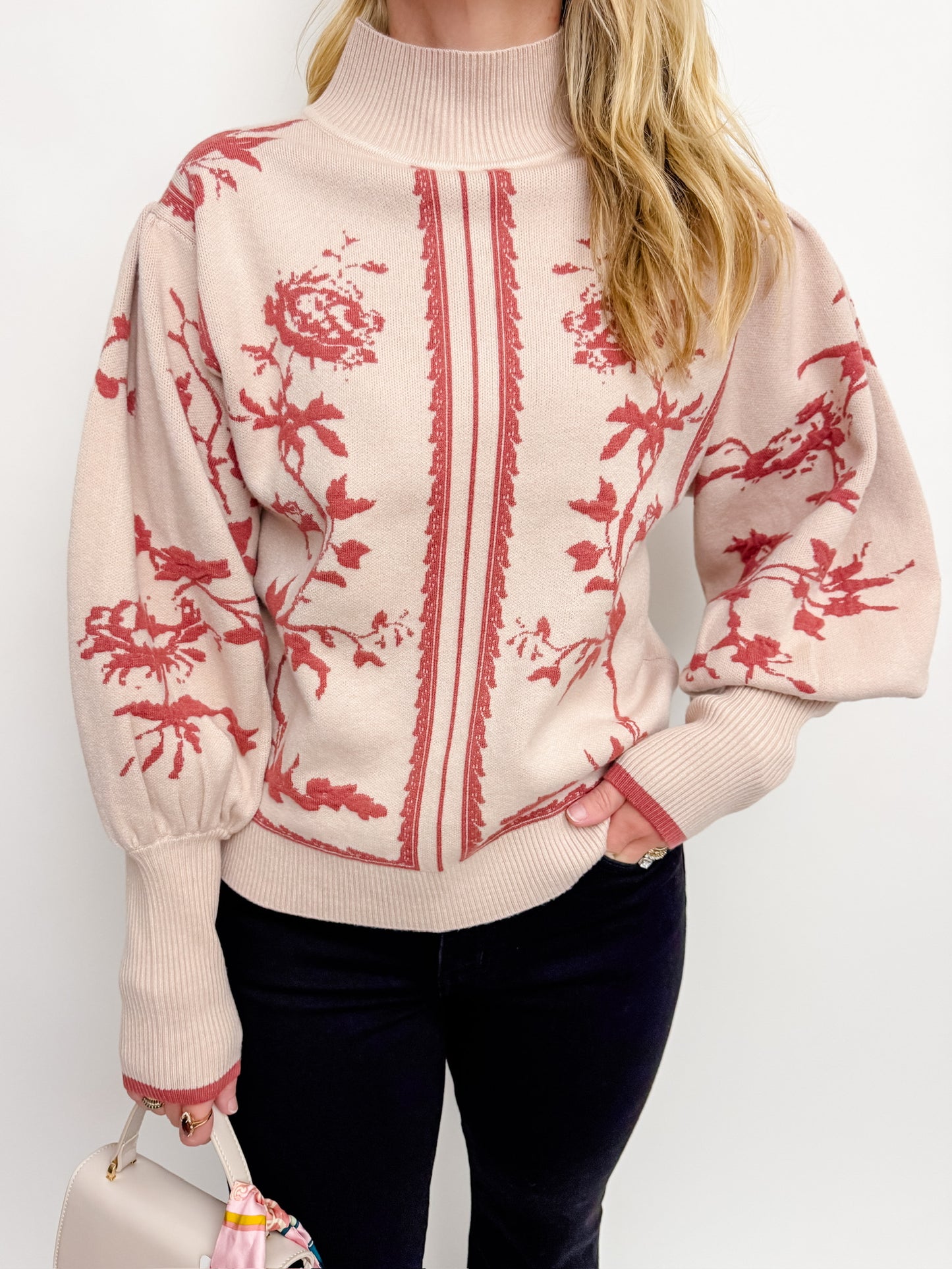 Free The Roses Balloon Sleeve Sweater