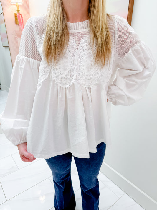 Celine Lace Detail Blouse