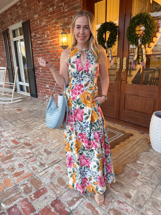 Marley High Neck Floral Maxi Dress