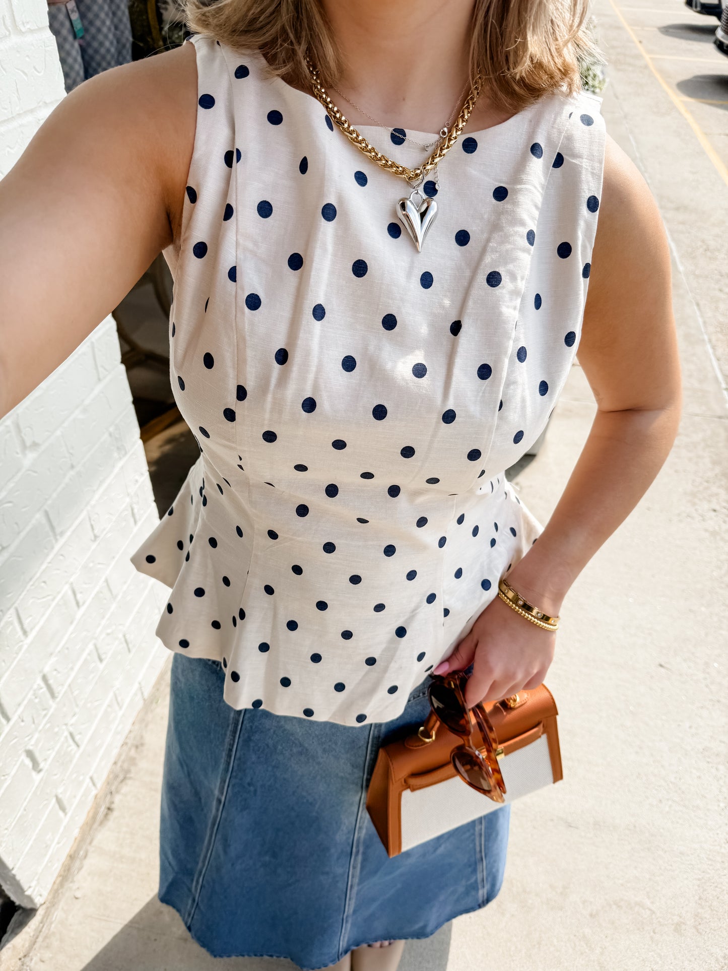 Posie Linen Polka Dot Tank