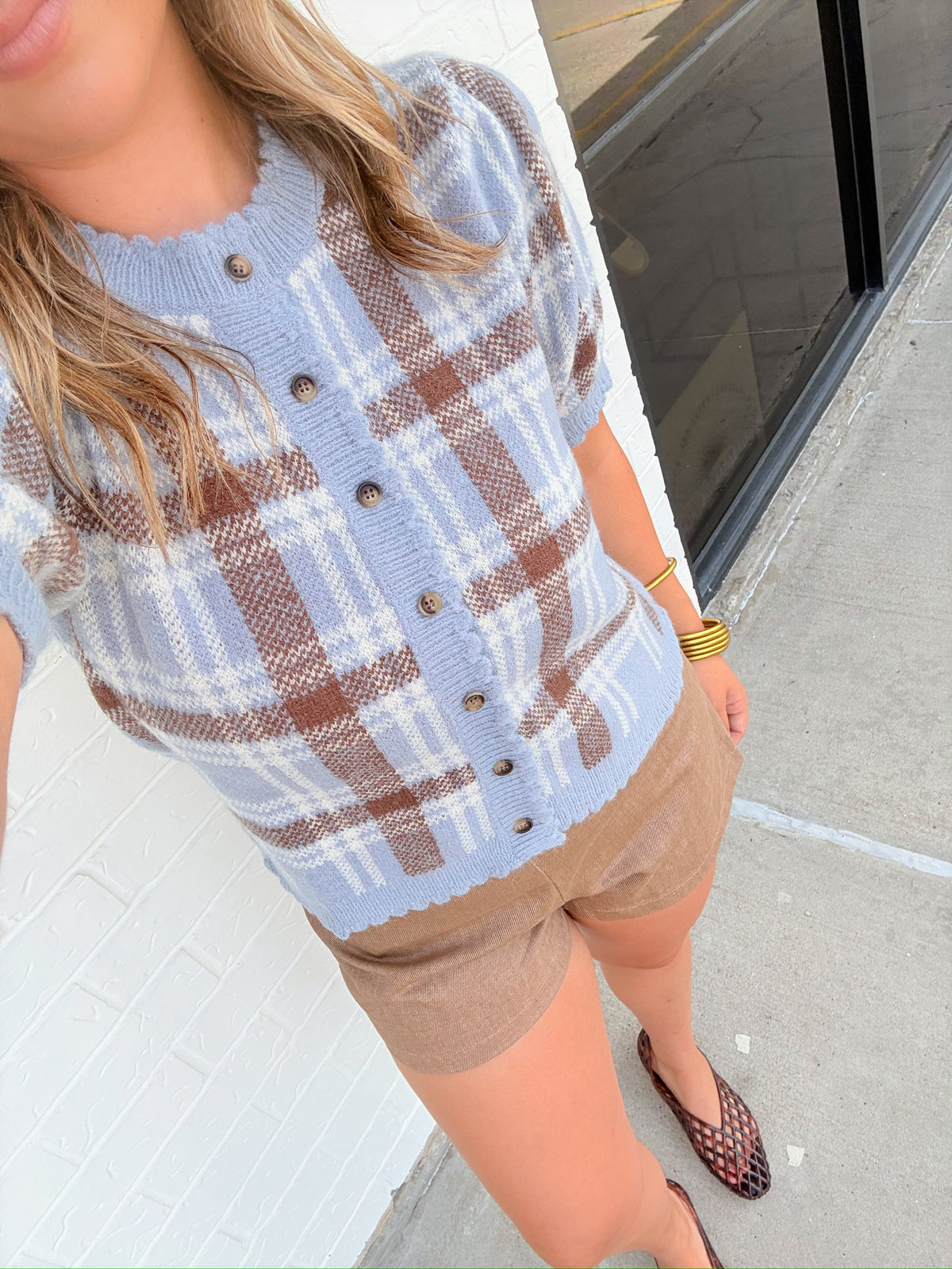 Blue Haven Plaid Cardigan