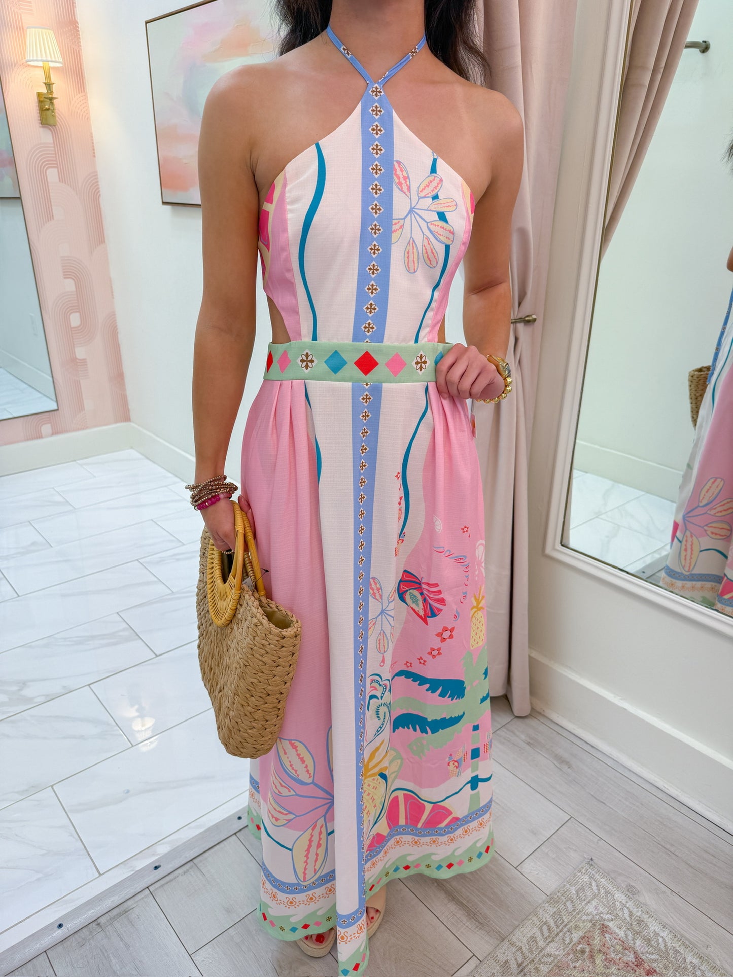 Passport to Anywhere Halter Maxi Dress