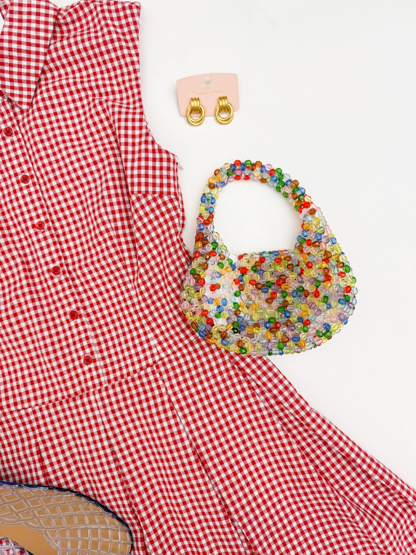 Georgia Gingham Pleat Mini Dress