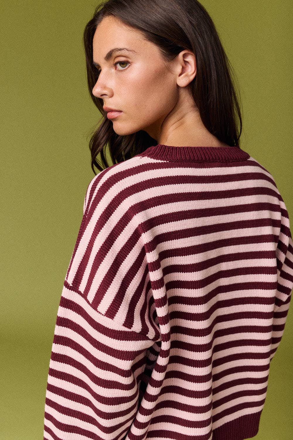Blush Stripe Crewneck Sweater