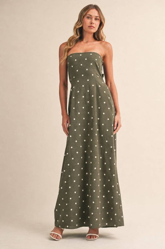 Polka Dot Tube Maxi Dress