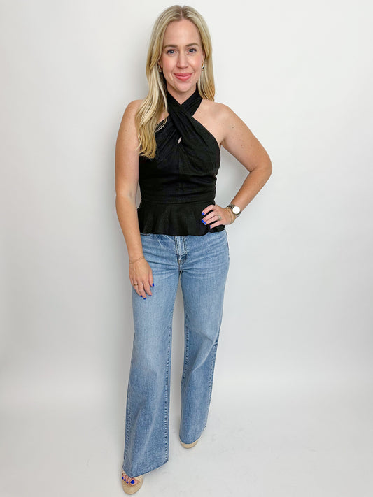 Far Out High Rise Wide Leg Jean Fools Gold