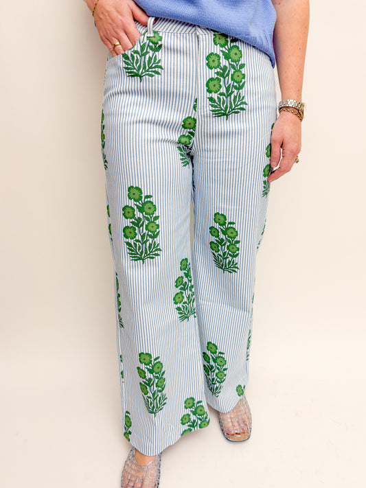 Blossom Blue Striped Pant
