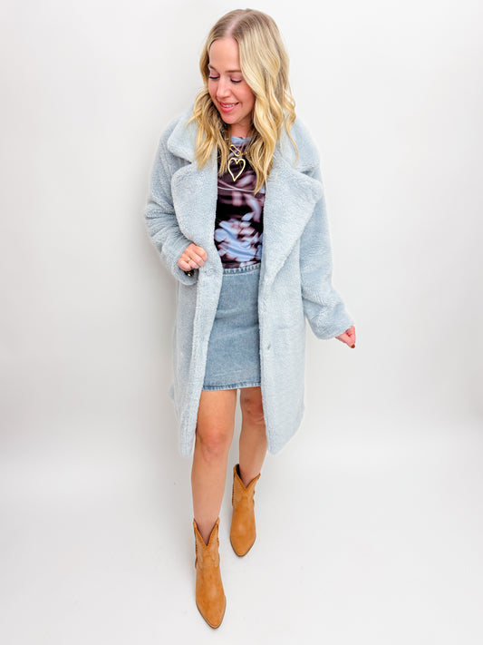 Marquee Lights Faux Shearling Coat