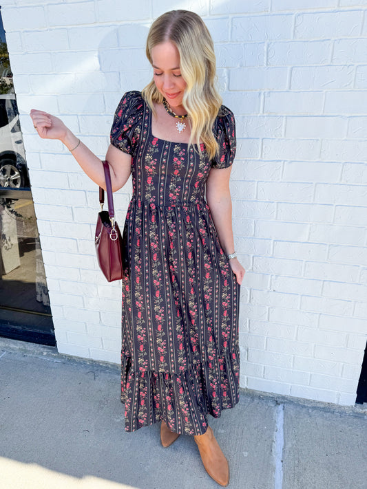 The Cornelia Maxi Dress Onyx Garden