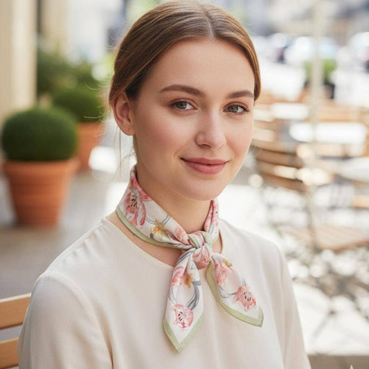 Spring Tulip Silky Bandana Neck Scarf