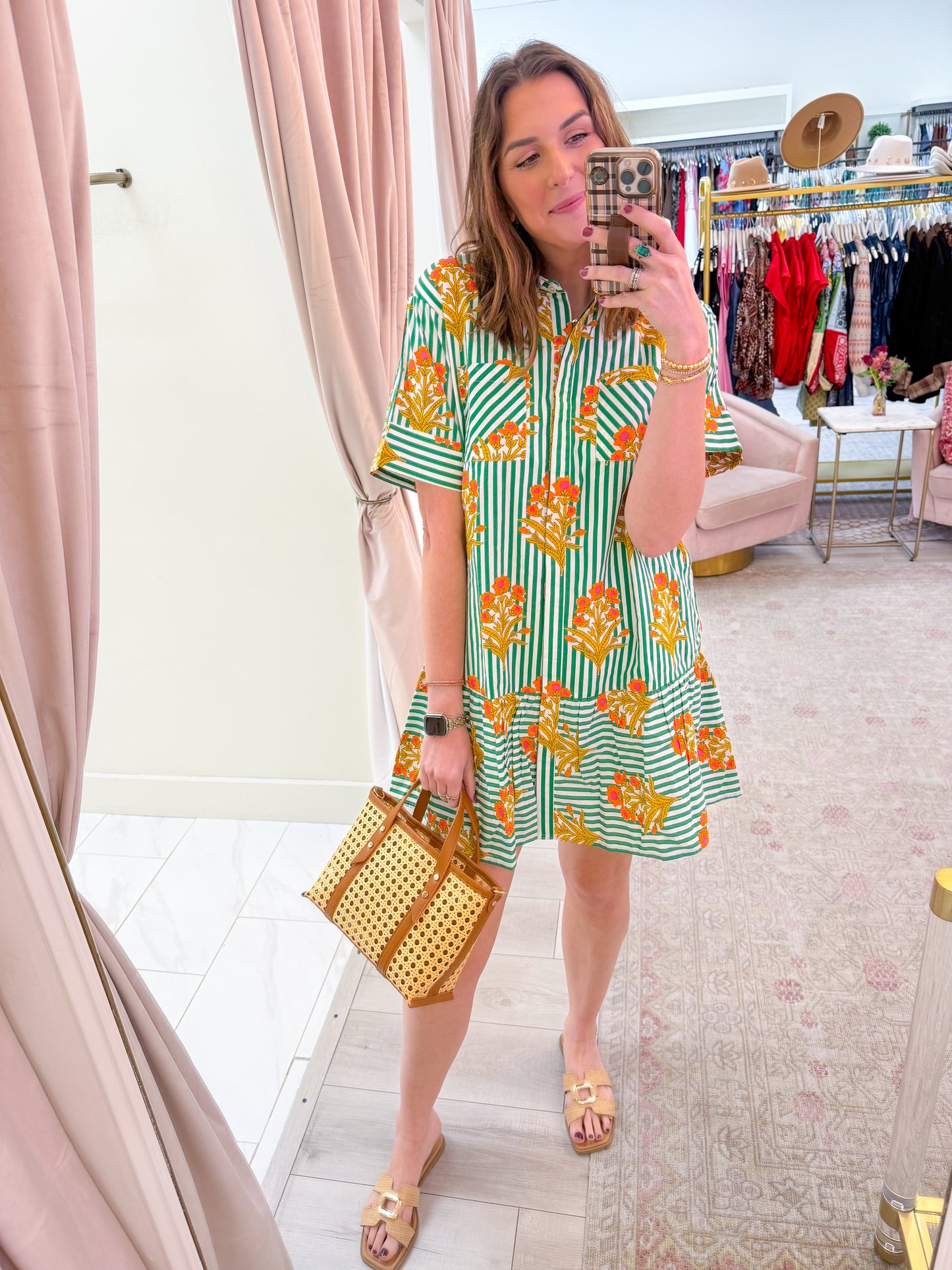 Elowen Striped Floral Mini Dress