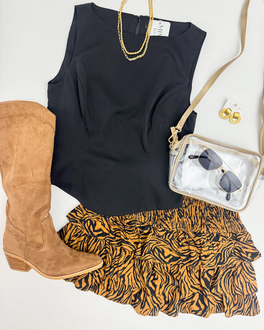 Tiger Tiered Ruffle Skort