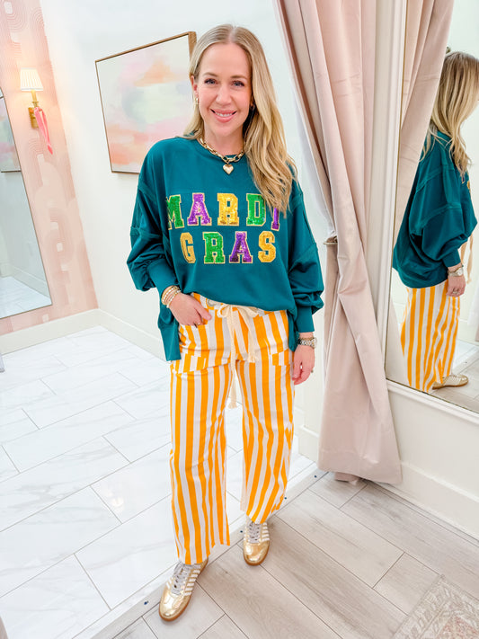 Sequin Mardi Gras Dolman Top