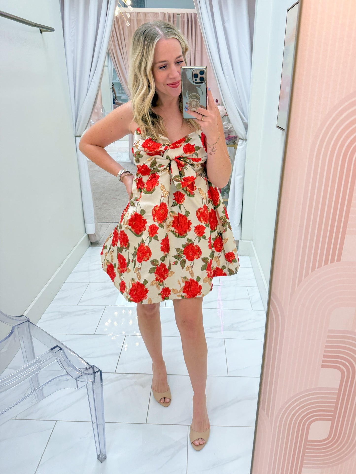 Rosemary Floral Jacquard Mini Dress