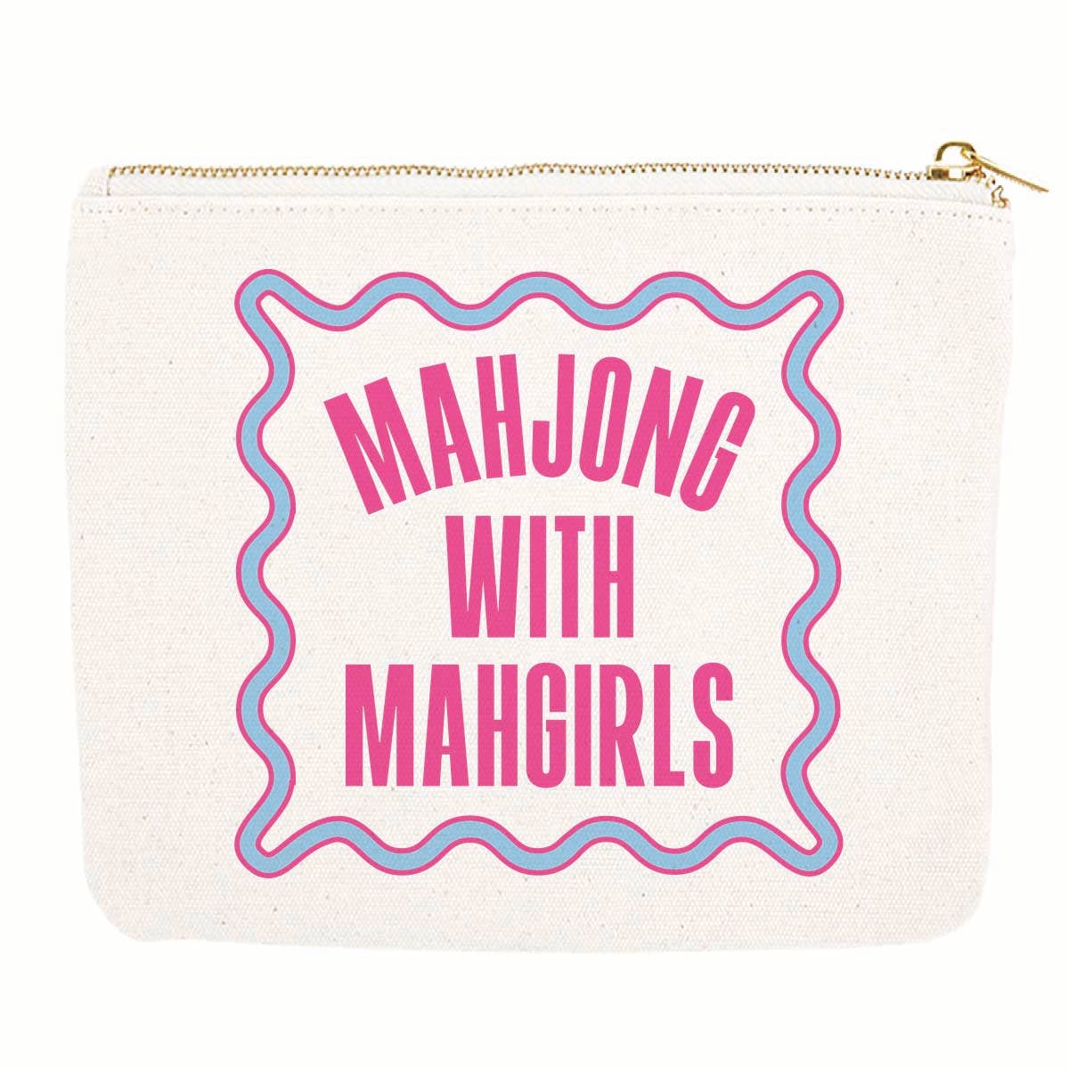 Mahjong With Mahgirls Zipper Canvas Pouch