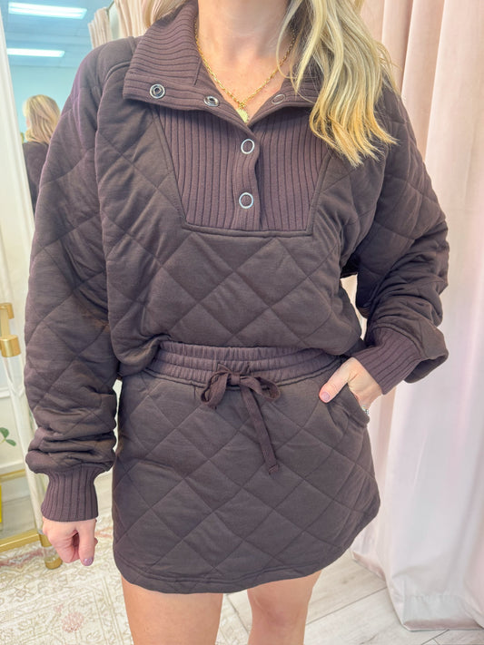 Cool Down Quilted Snap Pullover