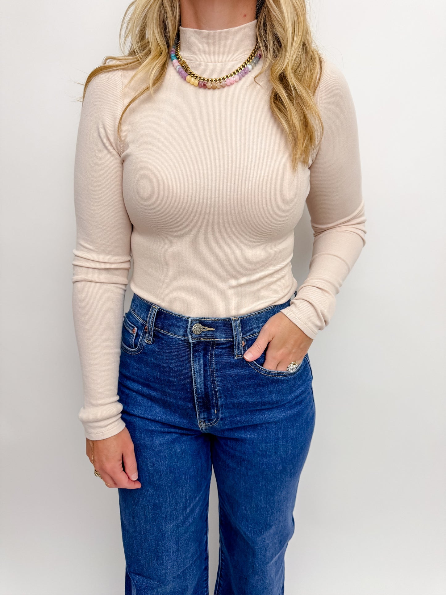 Ronan Mock Neck Top with Thumbhole